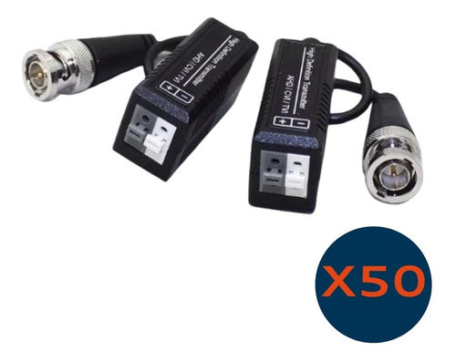 Pack 50 Par Balun Ahd Cvi Tvi Hd Cctv Cable Utp Bnc Camara 1
