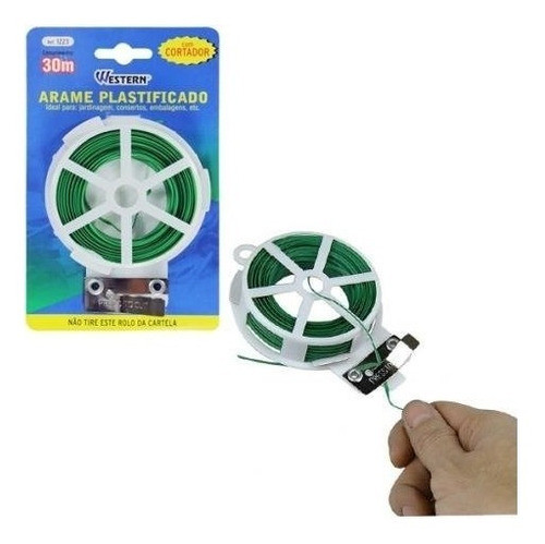 Kit Com 2 Rolos De Arame Plastificado Verde Para Plantas Flo 0