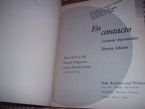En Contacto - Lecturas Intermedias - Gill - Wegmann - Mendez 1