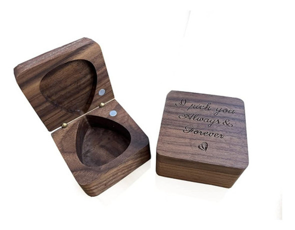 Llerra Walnut Guitar Pick Storage Box, Puede Contener Muchas 0
