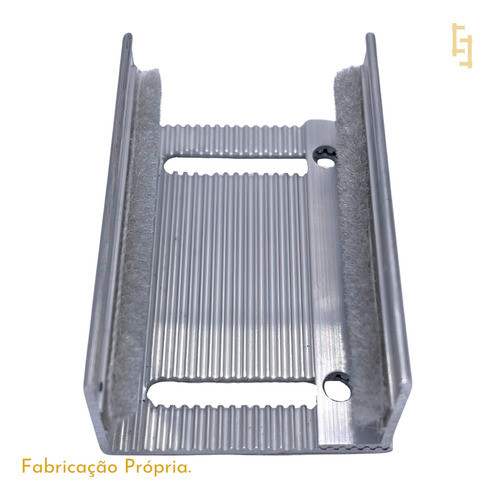 Guia U Externo Ajustável Para Porta De Correr Natural Alumín 1