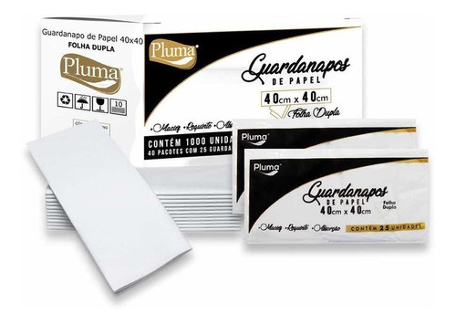 500 Guardanapo 40x40 Folha Dupla Papel Luxo Fino Acabamento 0