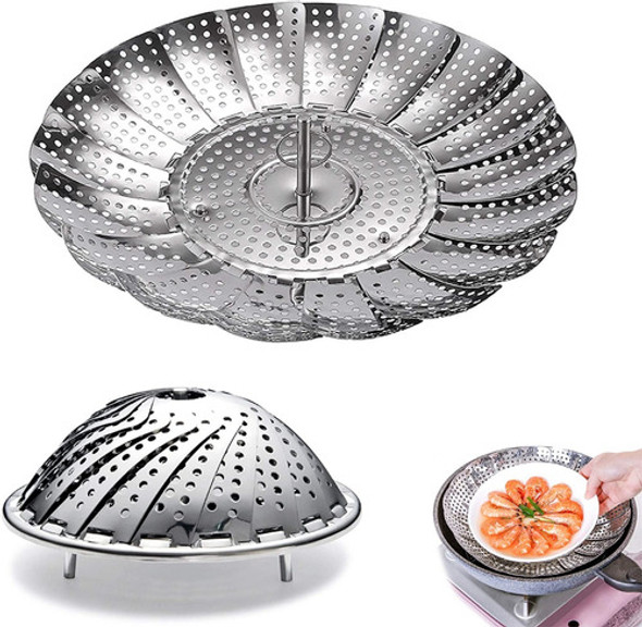 Vaporera Plegable De Acero Inoxidable Verdura Cocina 0
