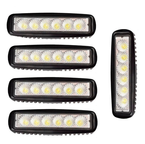 Kit 5 Faros Barra 6 Leds Auxiliar Led Moto De Agua 0
