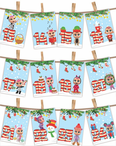 Calendario De Adviento Imprimible Navidad Bebés Llorones 1