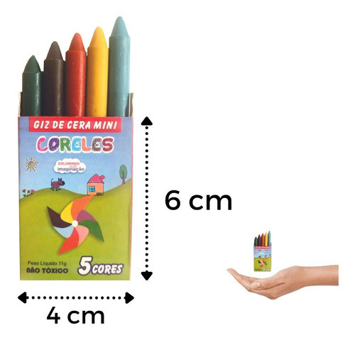 25 Giz De Cera Mini Coreles Com 5 Cores Atacado Lembrancinha 1