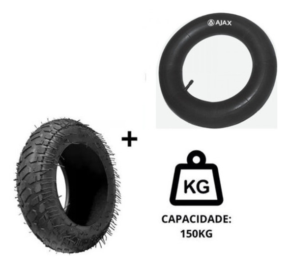 Kit Pneu 3.25-8 + Câmara De Ar Carrinho De Mão - Ajax 1
