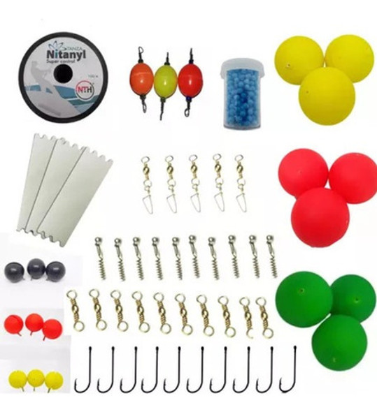 Combo Boyas P Armar Lineas Pesca Pejerrey Kit +60 Articulos 0