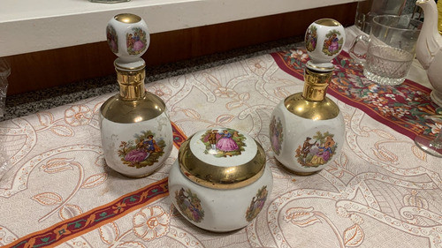 Juego De Toilette Porcelana Pintado A Mano 0