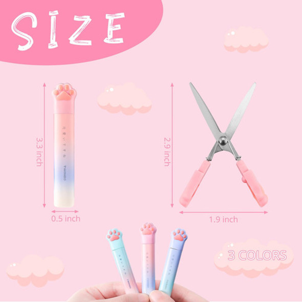 3 Piezas Mini Tijeras Lindas, Tijeras Artesanales Acero Con 1