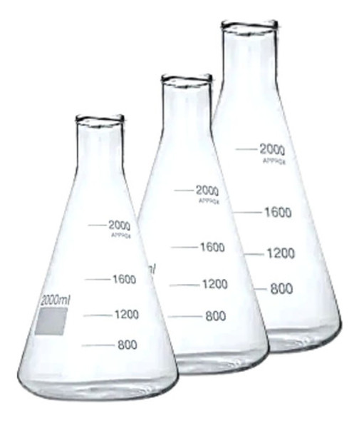 Erlenmeyer 2000ml, Bunsen + Tripé De Ferro E Tela De Arame 1