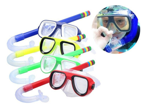 Kit De Mergulho Infantil Máscara E Snorkel Para Criança 0