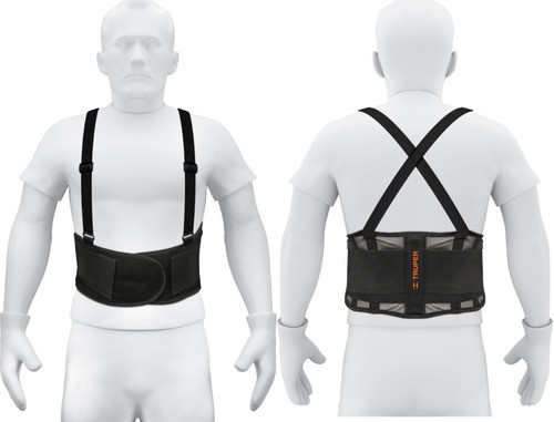 Faja Lumbar Tirantes 5 Varillas Transpirable Trabajo Truper 0