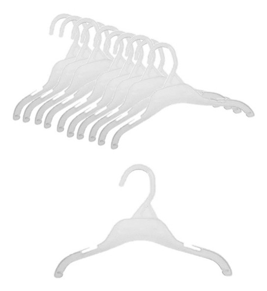 Perchas Plasticas Blancas Infantil Niño Niña Pack 10 Unidad 0