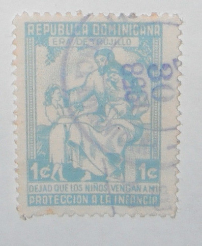 Selo Antigo Rep. Dominicana Proteccion A La Infancia  - 1950 0