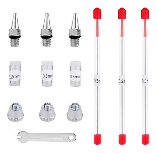 Set De Agujas Nozzle Y Nozzle Cap De Aerografos 0