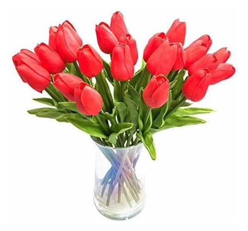 Joejisn 30pcs Tulipanes Artificiales Flores Tacto Real Tulip 0