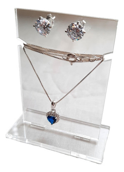 Exhibidor Para Conjunto Cadena + Aros Acrílico 3mm Joyeria 0