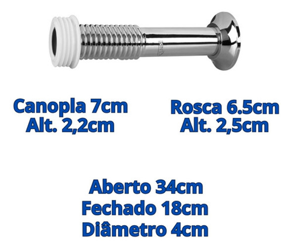 Kit Instalação Vaso Tubo Ligação Cromada + Anel + Parafusos 1