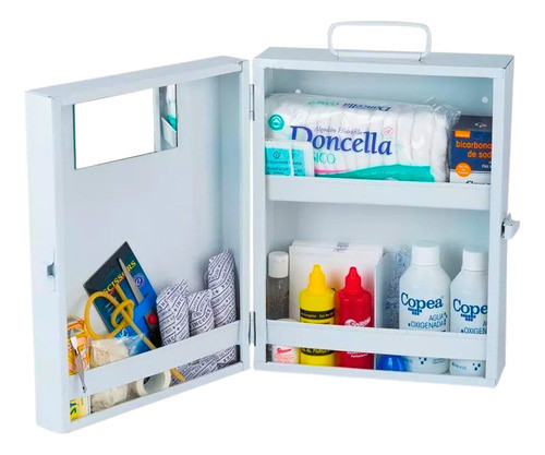 Botiquín Primeros Auxilios Metal 56 Elementos  + Cartel 1