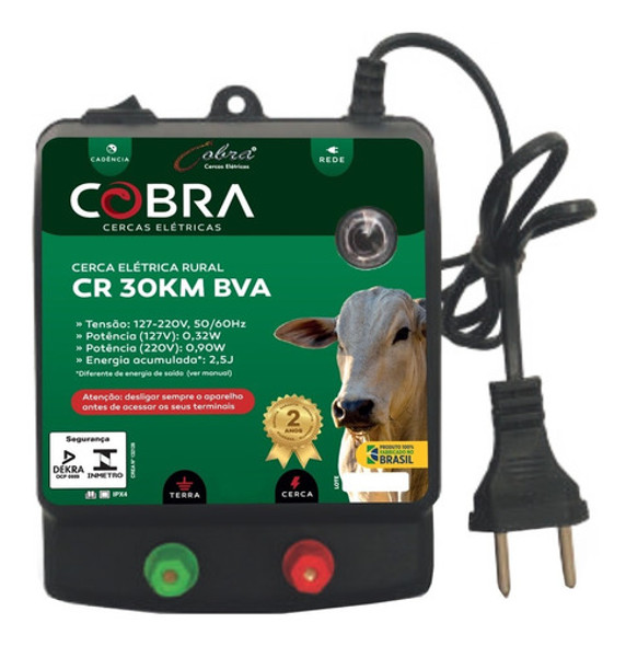 Aparelho De Choque Para Cerca Rural Sr 30km Bva Cobra 1