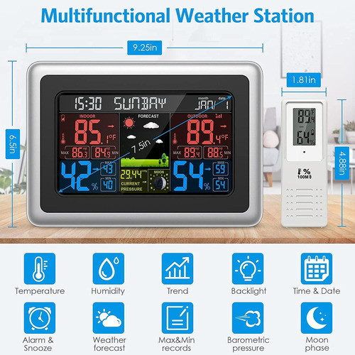 Estação Meteorológica Termômetro Estação De Previsão De Higr 1