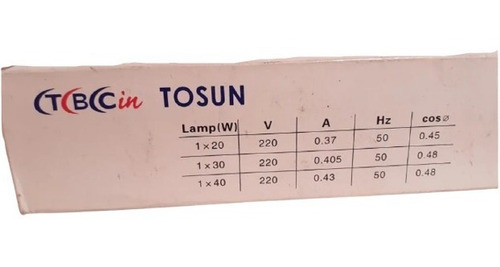 Balasto Marca Tosun L20 Ref ( 1073 ) 0