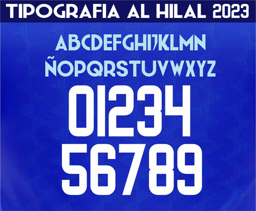Tipografia Alhilal 2023 Ttf Letras Numeros Dorsal Sublimar 0