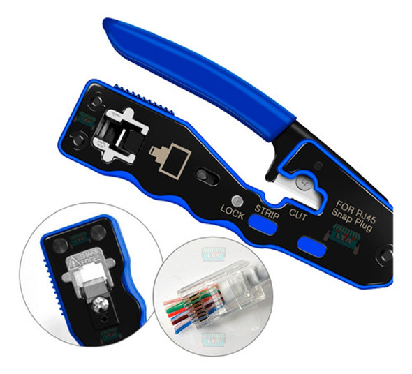 Crimpadora Nt6 Para Ficha Rj45 Tipo Ez Cat5e Cat6 Cat7 Cat8 0