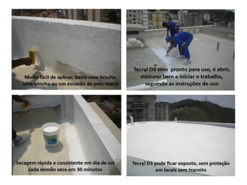 Impermeabilizante Tecryl D3 Acrílico Flexivel 15kg Branco 1
