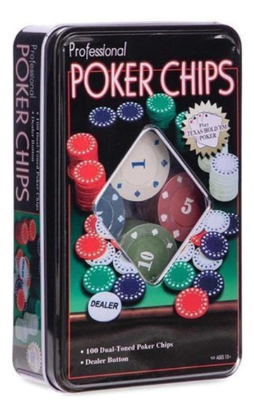 Jogo Fichas De Poker Texas Holdem Profissional C/100 Fichas 1