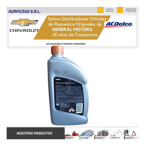 Liquido De Frenos X 1 Litro Dot 3 Ypf 100% Ypf 1