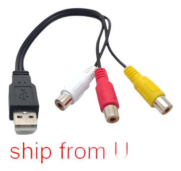 Usb Macho A 3 Rca Rgb Hembra Video Av A / V Cable Conversor 1 Usb Macho A 3 Rca Rgb Hembra Video Av A / V Cable Conversor 1