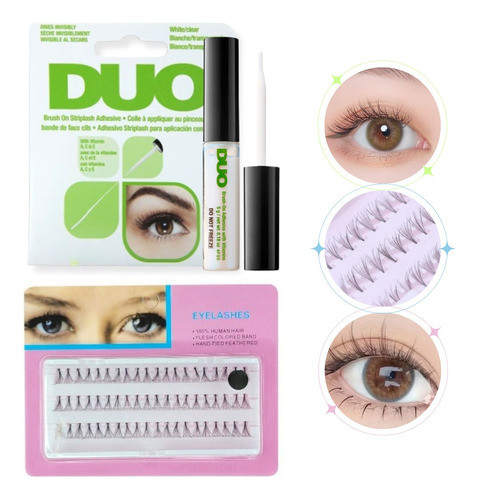 Kit De Pestañas Ramillete +pegamento Duo Transparente Postiz 0