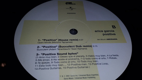 Erica Garcia Positiva Vinilo Maxi Argentina 2001 Muy Bueno 1