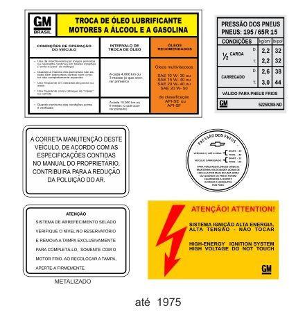 Adesivos De Advertência Da Caravan Até 1975 - Frete Grátis 0
