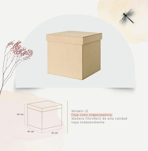 Caja Cubo Urna Fibrofácil Tapa Ranura Para Sobres Eventos 1