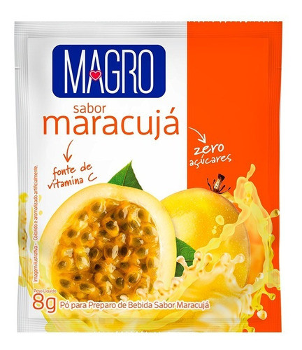 Refresco Em Pó Magro Maracujá 8gr - Kit Com 30 Envelopes 0
