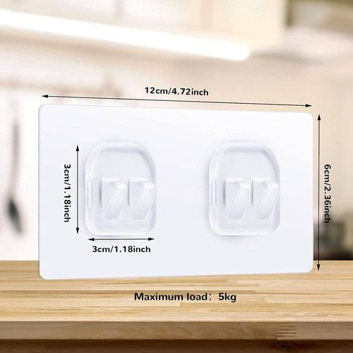 Ganchos Adhesivos Multiuso Para Baño Cocina Ducha  Pack X8 1