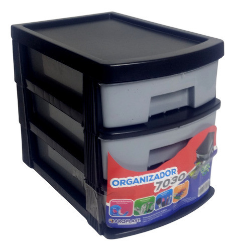 Organizador Gaveteiro Multiuso 3 Gavetas Plástico 7030 C/ 12 0