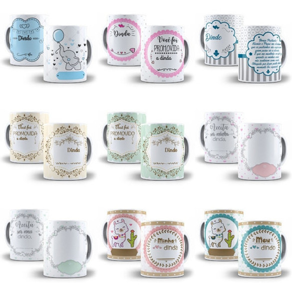 Pack Artes Caneca Dindo Dinda Padrinho 22 Arquivos Cdr E Png 0