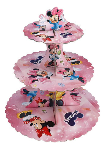 Soporte De Cupcakes Temático De Pink Mouse, Minnie Party Sup 0