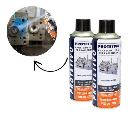 Protetivo Para Moldes Injeção Plastica Azul 400ml  2 Latas 1
