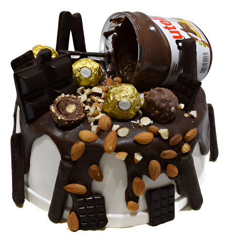 Torta Nutella Ferrero Rocher Chocolate Cubanitos Almendras 0