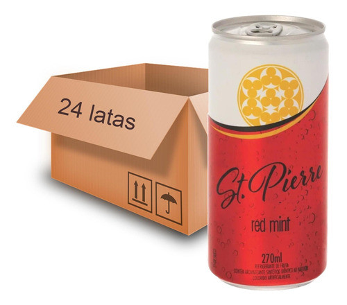 24x Agua Tônica St Pierre Red Mint Lata 270ml 0