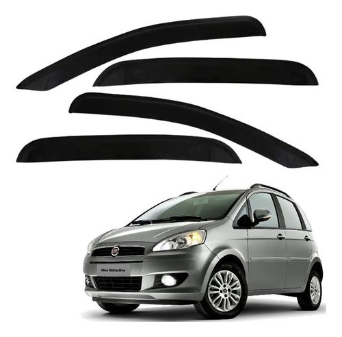 Calha De Chuva Fiat Idea 2010 2011 04 Portas Fume Preto 0