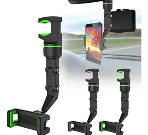 Soporte De Celular Ajustable Espejo Retrovisor Rotación 360° 0