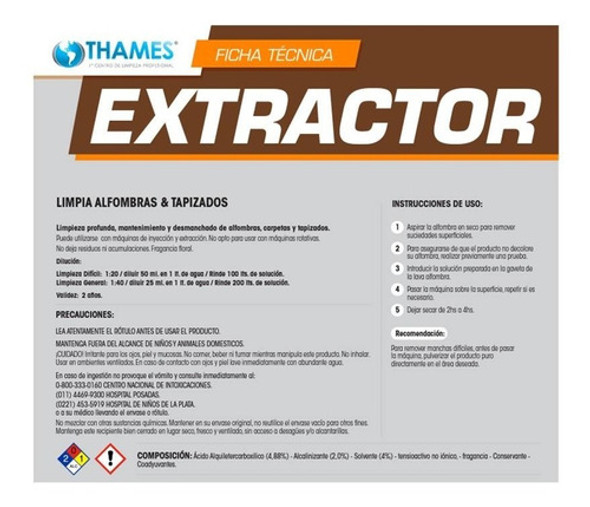 Limpia Alfombra Tapizado Thames Espumigeno 5 Lts X4 Unidades 1