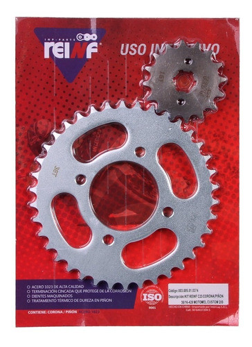 Kit Corona Y Piñon Reinf C23 Hd 250 Coustom 200 (38/16-428)c 0