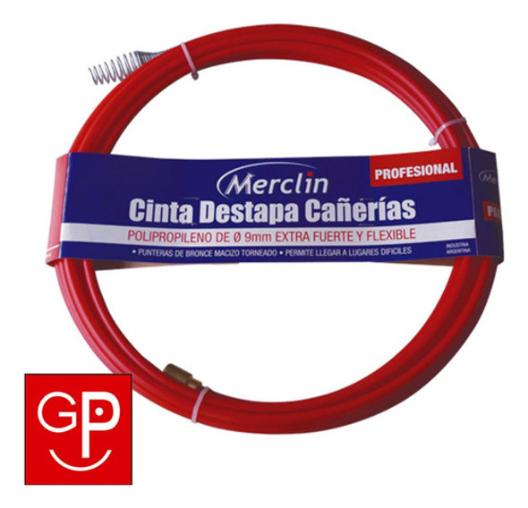 Cinta Flexible Destapa Cañeria Merclin 9mm X 15 Metros H Y T 1